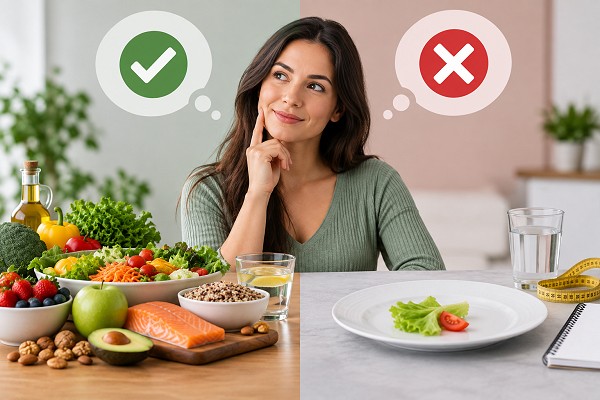 Diferença entre alimentação saudável e dieta restritiva
